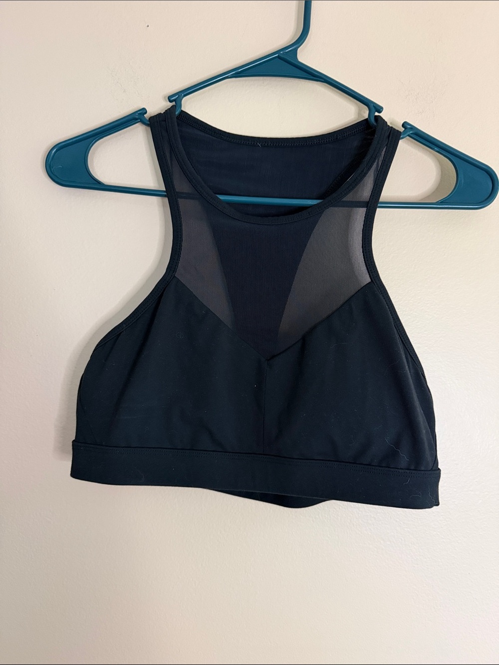 Fabletics Black High-Neck Mesh Sports Bralette